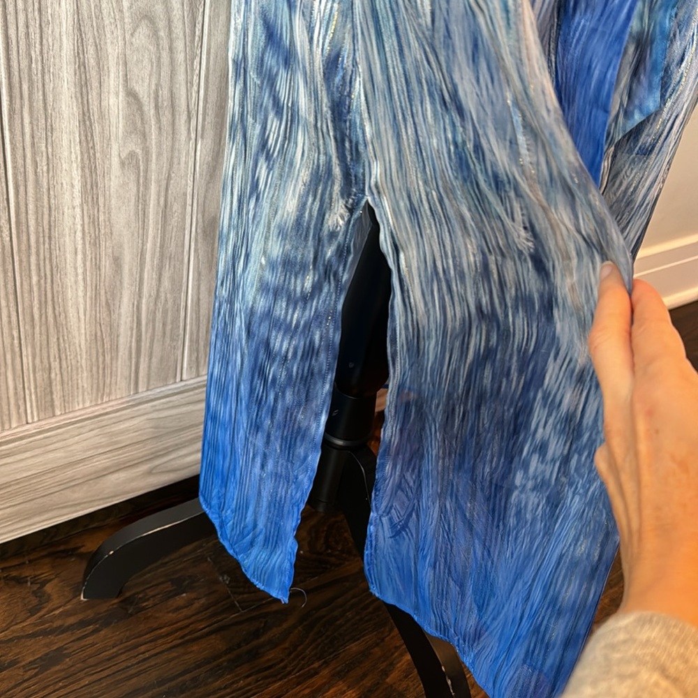 Gorgeous flowy vivid blue Tahari midi dress with pockets - Like new XS - Picture 7 of 15
